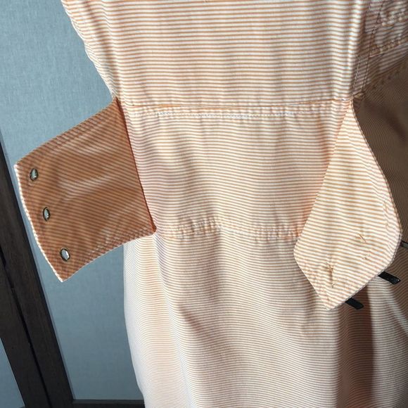Antonio Melani sz 6 orange and white pinstripe dress/fully lined/exposed zipper - Picture 6 of 16